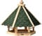 dobar 98521FSCe Großes Vogelfutterhaus - Vogelvilla 6-eckig - Vogelhaus mit Bitumen Dachschindeln - Vogelfutterstation Massivholz - Traditionelles Vogelhaus - 45 x 51 x 41 cm - Grün