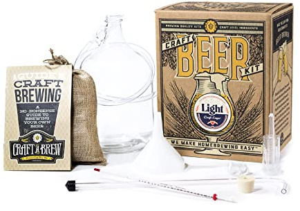 Craft A Brew - Light - Craft Lager - Beer Making Kit - Make Your Own Craft Beer - Complete Equipment and Supplies - Starter Home Brewing Kit - 1 Gallon