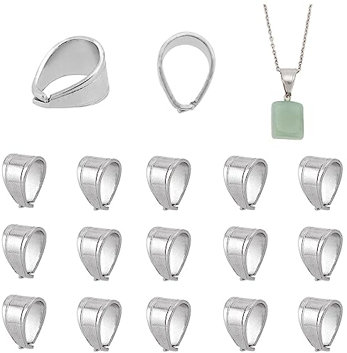 PH PandaHall 1 sac/20pcs Beliere Attache Pendentif Acier inoxydable Accessoires pour montage Beliere Pendentif Charms Breloques Creation de bijoux 11x7mm