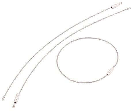 sourcing map Keychain Cable Rings, 3 Pcs 10 Inch Length Stainless Steel 1.5mm Ring Wire Cable Loop Twist Barrel Key Ring for Hanging Luggage Tag, Keyrings and ID Tag Keepers, Silver Tone