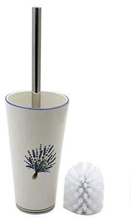 Flair 998806 Bad Accessoires WC-Garnitur Lavendel | Toilettenbürste Halter aus Keramik und Ersatzbürste