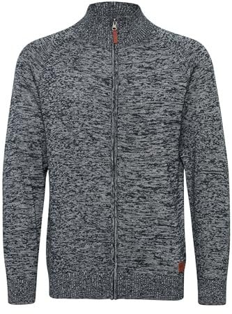 Blend BHDaniri Herren Strickjacke Cardigan Feinstrick mit Stehkragen Reißverschluss Rippbündchen Baumwollmischung Regular fit, Größe:S, Farbe:Navy (70230)