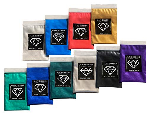 Epoxidharz-Farbstoff, Mica-Pulver, schwarze Diamant-Pigmente, 4 Stück (10 Farben), rein, 2Ton-Serie, verschiedene Pigmentpackungen (Epoxid, Farbe, Kunst)