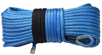 Red 14mm×45m Synthetic Winch Rope,Spectra Rope for Electric Winches,Plasma Winch Rope (azul)