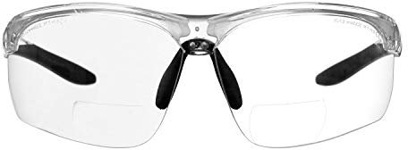 voltX 'ULTIMATE SPORTS' Bifocal Safety Glasses (+1.0 Dioptre, Clear) - Anti Fog Coated UV400 lens - Adjustable nosepiece - Microfibre Carry Bag