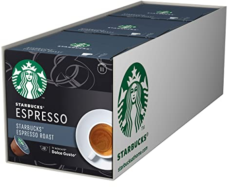 Starbucks Nescafé Dolce Gusto Espresso Roast Espresso Lot de 3 boîtes de 12 Capsules de café
