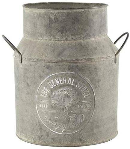 Muddy Hands Metal Plant Pot Vintage Flower Holder Milk Churn Tall Vase Bucket Planter (Milk Churn)