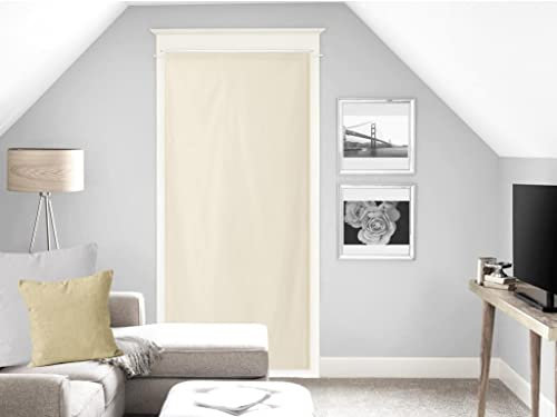 Soleil d'ocre, Voilage Lin pour Porte fenêtre 90x200 cm Linen Naturel