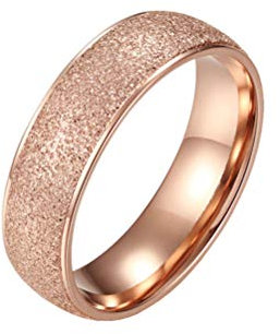 OAKKY 6MM Frotter Mariage Bande Bague Femme Acier Inoxydable Rose Oro Taille 60