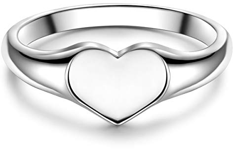 GLANZSTÜCKE MÜNCHEN Damen Herz-Ring aus 925/- Sterling Silber - Silberring Siegelring Herzmotiv
