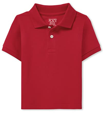 The Children's Place boys Baby and Toddler Uniform Pique Polo Shirt, Classic Red, 3T US