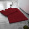 Style Spot Luxury Chunky Loop Bath Pedestal Mat 2 Piece Set Non Slip Washable Bathroom Toilet Mats Extra Absorbent 100% Microfiber Chenille Machine Washable (Deep Red)