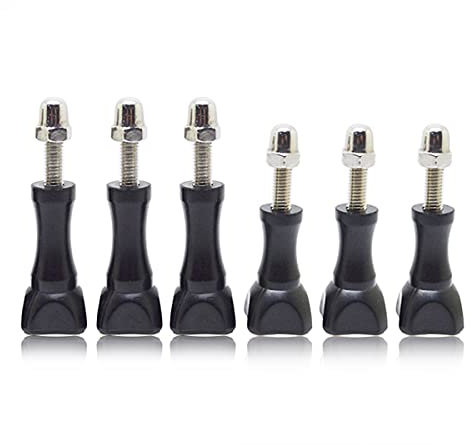YonGoo Thumbscrews 3pcs Long Thumbscrews and 3pc Short Thumbscrews Compatible with GoPro Hero 9 8 7 6 5 4 Session 3+ 3 2, Fusion, Xiaomi Yi DJI AKASO Campark Action Cameras, 3+3, Black
