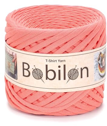 T-Shirt Häkel- & Strickgarn, bunte Palette von Stoff Häkeltuch, Band T Garn für DIY Home Decor, Wandkunst, Korb, Tasche 5-7mm Apricot Crush