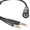 Lioncast Headset Mikrofon Y-Adapter, 20cm 3.5mm Klinke Kabel, Schwarz, für PC, Indoor, Adapter, Kabel