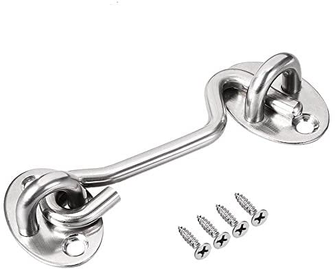 Door Hook and Eye Latch Stopper for Door Gate Window Closet Shed Screws(3Inch)