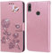PKQTOP Hülle für Huawei Y7 2019 Handyhülle,Klappbar Tasche Case,Standfunktion,Kartenfach,Silikon Bumper,Stoßfeste Schutzhülle Cover für Huawei Y7 2019