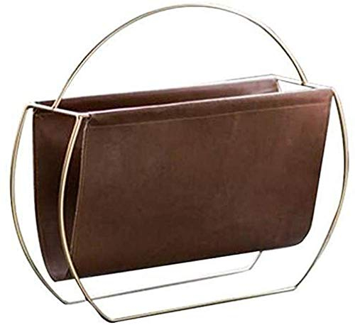 FBWSM Metall Leder Magazin Zeitungshalter Griff Rack Diverses Organizer Buch Aufbewahrungsregal Für Zuhause Wohnzimmer