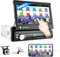 CAMECHO Android 13 Single Din Bluetooth Car Stereo with Backup Camera,7 Inch Flip Out Touch Screen Sat Support GPS/Mirror Link/WiFi/AUX Input/FM RDS Radio+ Backup Camera