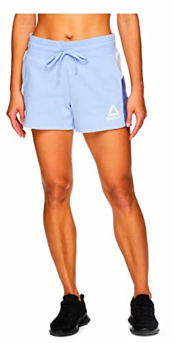 Reebok Damen 8,9 cm Schrittlänge Laufen Entspannend Journey Color Block French Terry Shorts mit Taschen, Evetide, Klein
