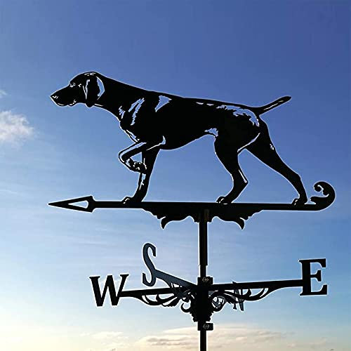 Chien Girouette Ferme Rétro Girouette Indicateur de Direction du Vent Indicateur de Direction du Vent Noir Cadeaux Piquet de Jardin Art Déco (Labrador) (Retriever)
