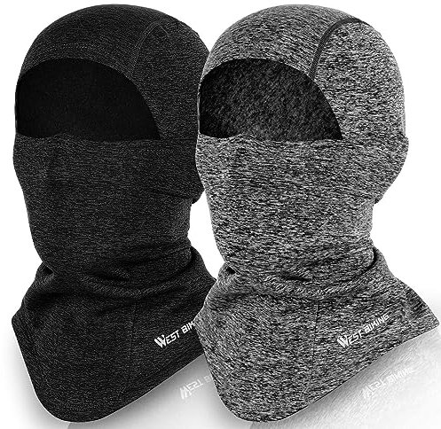 West Biking Sturmhaube Motorrad, Winter Gesichtsmaske Skimaske Winddichte Atmungsaktiv Warme Fahrrad Sturmmaske Herren Damen, Thermo Fleece Balaclava Motorrad Sturmhaube Maske Gesichtshaube