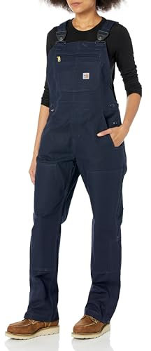 Carhartt Damen Lätzchen, flammenbeständig, robust, flexibel, lockere Passform, Dunkelmarineblau, M