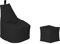 Momiralland Classic Sitzsack XL - XXL mit Hocker Sitzkissen BodenKissen Sessel In- & Outdoor geeignet Gaming Sitzsack für Erwachsene und Kinder… (Schwarz, XXL - Durchmesser 78 cm)