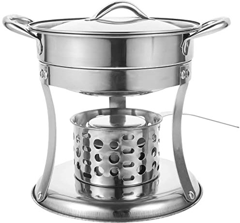 CALLARON Primus Kocher Herdplatte Mini-hot Pot Edelstahl Chafing Dish Hot Pot Single Mini Kochtopf Buffet Cateringwärmer Mit Deckel Für Partys Buffet Hochzeiten Suppentopf