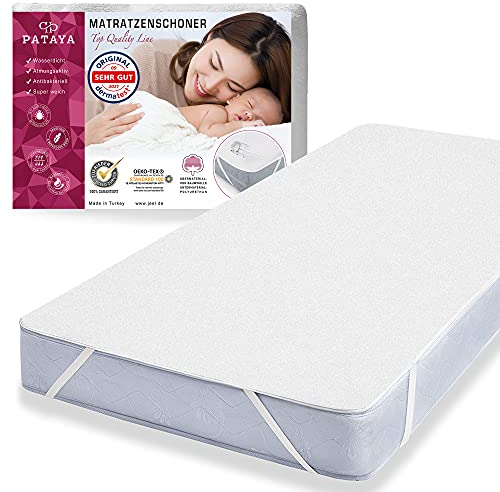 PATAYA Matratzenschoner 140x190 – wasserdichte Matratzenauflage, sowie eine inkontinenzauflage, Matratzenschutz wasserdicht, inkontinenzunterlage waschbar (140x190 cm) White