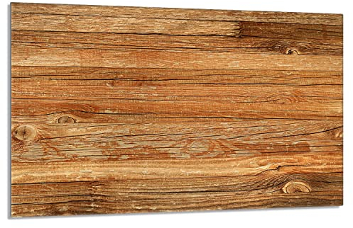 Herdabdeckplatte 80x52 cm 1-teilig Ceranfeldabdeckung Induktion Herdschutz Spritzschutz Glasplatte Deko Schneidebrett, Holz Braun