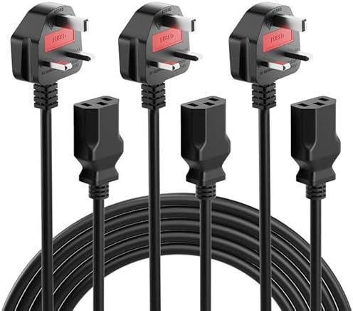 4FT Amplifier Power Cord, 3 Prong 18AWG Amp Power Cord Compatible with ION Block Rocker, ION Pathfinder, ION Tailgater Bluetooth Speaker, Guitar Amp Power Cable, 3 Pack