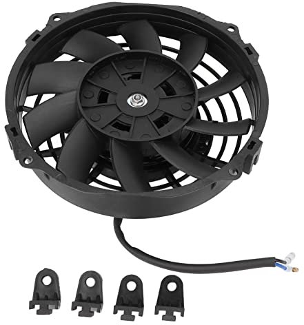 Ventilateur de Radiateur Universel, 7 Pouces Noir Ventilateur de Refroidissement de Radiateur électrique Universel 10 Pales Ventilateur Mince Push Pull DC 12V pour Voitures
