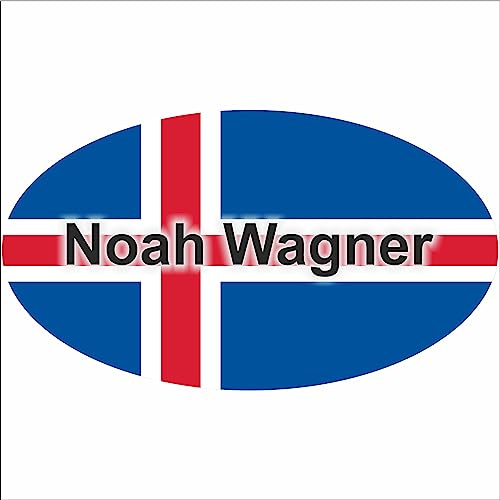Kiwistar Klebeetiketten - Aufkleber - Fahne - Flagge - Island - 10x6,6 cm - mit Wunschtext - Name - personalisiert - Namensaufkleber - Autoaufkleber - Racing