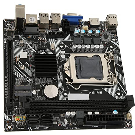 GOWENIC Placa Base LGA 1155, Placa Base H61 ME Mini ITX LGA 1155 Compatible con NVME M.2 WiFi M.2 Bluetooth VGA HD USBx10 Placa Base de Minería de Computadora