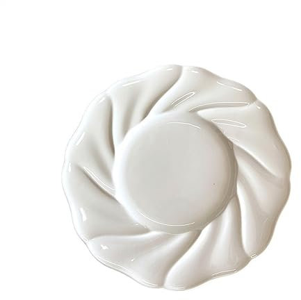 Juegos de Platos de Cocina Plato de cerámica con relieve tridimensional blanco de 9 pulgadas, plato de cocina for restaurante, plato de aperitivos, plato de ensalada, plato de postre Juego de Platos P