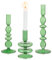 Glasseam Bougeoir En Verre Lot De 3, Bougeoirs Verts Pour Bougies, Bougeoirs éLéGants Pour Centres De Table, Bougeoir Pour Bougies En Forme De CôNe Pour Les DéCorations De NoëL, De Mariage Et De DîNer