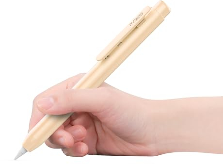 MoKo Housse de Protection Compatible avec Pencil 1ème - étui Rétractable Protection de Pointe pour iPad 10e Génération 2022/9e Gén 2021/8e Gén 2020/7e Gén 2019, iPad Mini 5e Gén, Beige