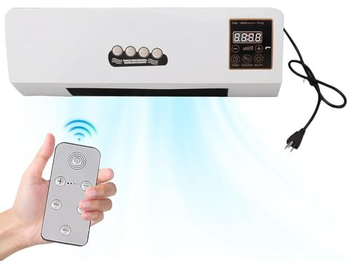 Toseky Aire Acondicionado de Pared, Refrigeración Calefacción Aire Acondicionado de Doble Uso, Accesorios de calefacción para Dormitorio, Sala de Estudio, baño, Sala de Estar, Comedor
