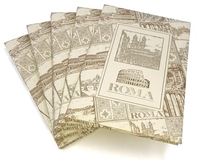 Briefpapier-Set, Blister mit 10 Blättern und 10 Umschlägen mit Themendekorationen, Format 12 x 18 cm, hochwertiges Papier mit Verzierungen aus Gold aus Pulver, hergestellt in Italien.