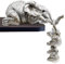 Irayin Elefanten Deko, Elefant Statue Figure, Mama Geschenk, Harz Figur Elefanten Mutter Hängen, Elefanten Dekoration für Wohnzimmer, Büro, Bücherregal, Schlafzimmer - Silber