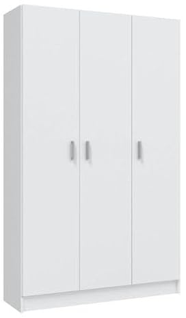 HOGAR24 ES Armario escobero con 3 Puertas, Multiusos, Color Blanco