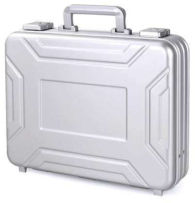 Urecimy Metall Aktentasche 41X30X11.5cm Aluminium Werkzeugkasten Geldkasse Laptop Aktentasche Medizinischer Tragbarer Fall
