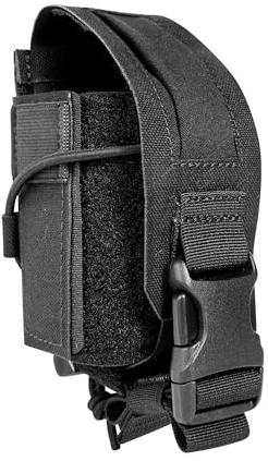 Tasmanian Tiger TT Wrap Holder Molle-Zusatztasche, Einschub-Tasche mit abnehmbarem Deckel für Granaten oder Flashbangs, Schwarz
