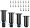 LONHCHI 4er Set Möbelfüße Verstellbar, 8-12cm Möbelfüße Höhenverstellbar, Metall Schwarz Möbelbeine, Einstellbare Höhe bis 12cm, füße für möbel für Möbel Sofa Bett Nachttisch Schrank, Schrauben*20