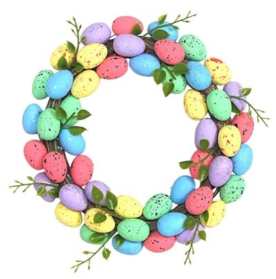 Generic Türkranz Ostern, Kranz, Osterdekoration, Osterhase, Ostereier, Türkranz, Schaum, Ø ca. 28 cm (A, 28x28x5cm), cUYuG4Y0m