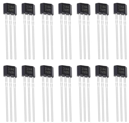 ALLECIN A3144 Hall Sensor Hall Effekt Sensor 3 Poliger Magnetdetektor 3144 Hall-Effekt-Sensoren Hall-Sensor-Schalter Unipolare Hallsensoren TO-92S (Packung mit 20 Stück)