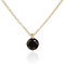 namana Gold Plated Black Pendant Necklace for Women and Teen Girls, Simple Gold Necklaces for Women with a Soltaire Round Black Stone, Dainty Black Necklace for Women in 925 Silver