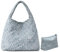 oscaurt Tragetasche für Damen, gewebte Ledertasche, gewebte Tragetasche, Damen-Handtaschen, Schultertaschen, Einkaufstasche, Top-Griff, Tasche mit Beutel, Geldbörse, hellblau, Large