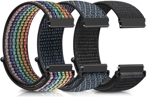 Ecogbd Nylon Ersatzarmband 16mm 18mm 19mm 20mm 22mm, Schnellverschluss Sport Armband für Damen Herren, Weicher Stoff verstellbare Atmungsaktive Schleife Uhrenarmband